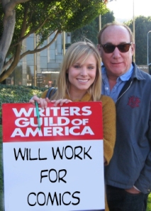 Jeph Loeb (pictured here with Heroes star, Kristen Bell) was fired by NBC according to Variety